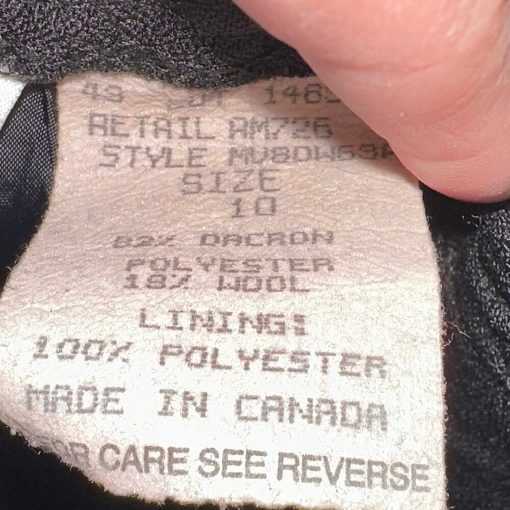 Vintage Napa Studio Wool Blend A-Line Midi Skirt Black Size‎ 10 Classic - Picture 6 of 6